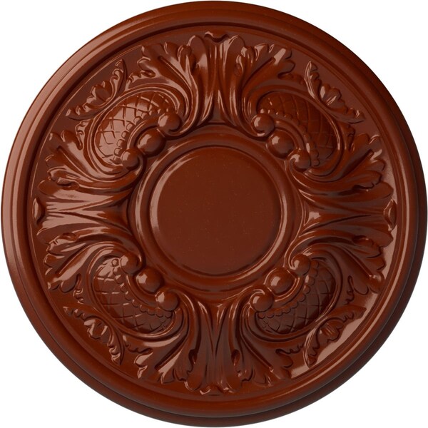Ekena Millwork Wakefield Ceiling Medallion (Fits Canopies up to 3 5/8"), Hnd-Painted Firebrick, 11 3/4"OD x 1 1/4"P CM11WAFIF - main